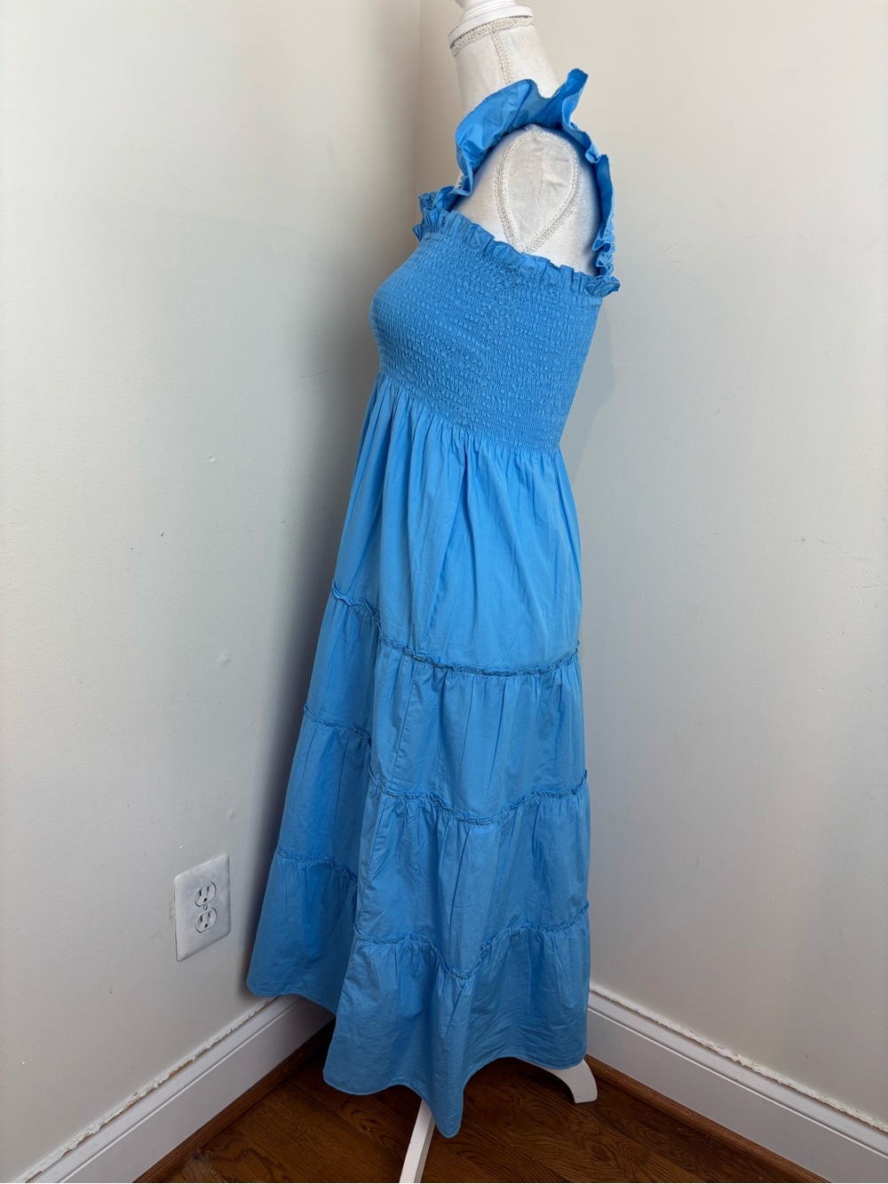 Quince 100% Organic Cotton Poplin Midi Dress In Cornflower Blue Size Small NWT - Picture 5 of 14